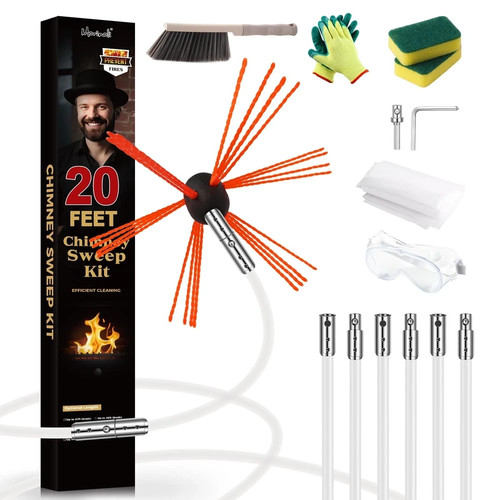Chimney sweep kit with - chimney,