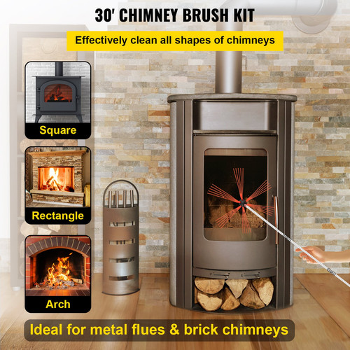 Vevor chimney sweep kit 30ft - chimney,